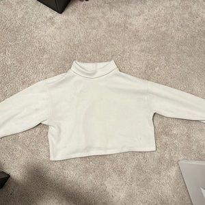 white cropped sweater